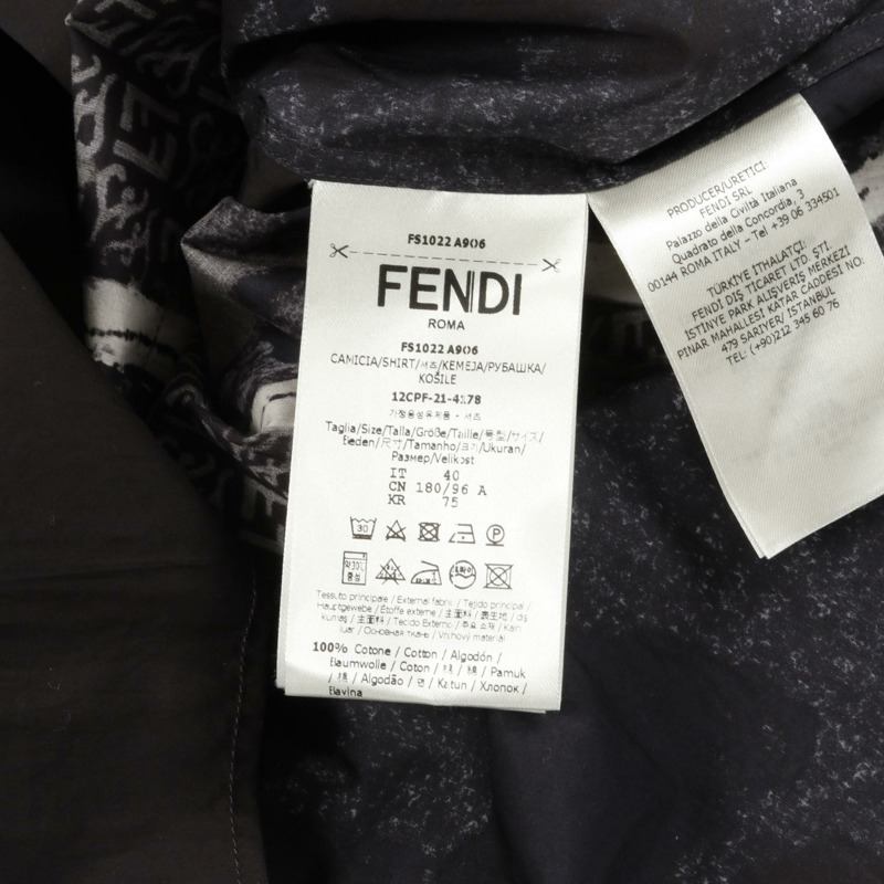 FENDI FF Karligraphy 其他上衣 FS1022A906 棉質 黑色 灰色 白色 二手男款-3