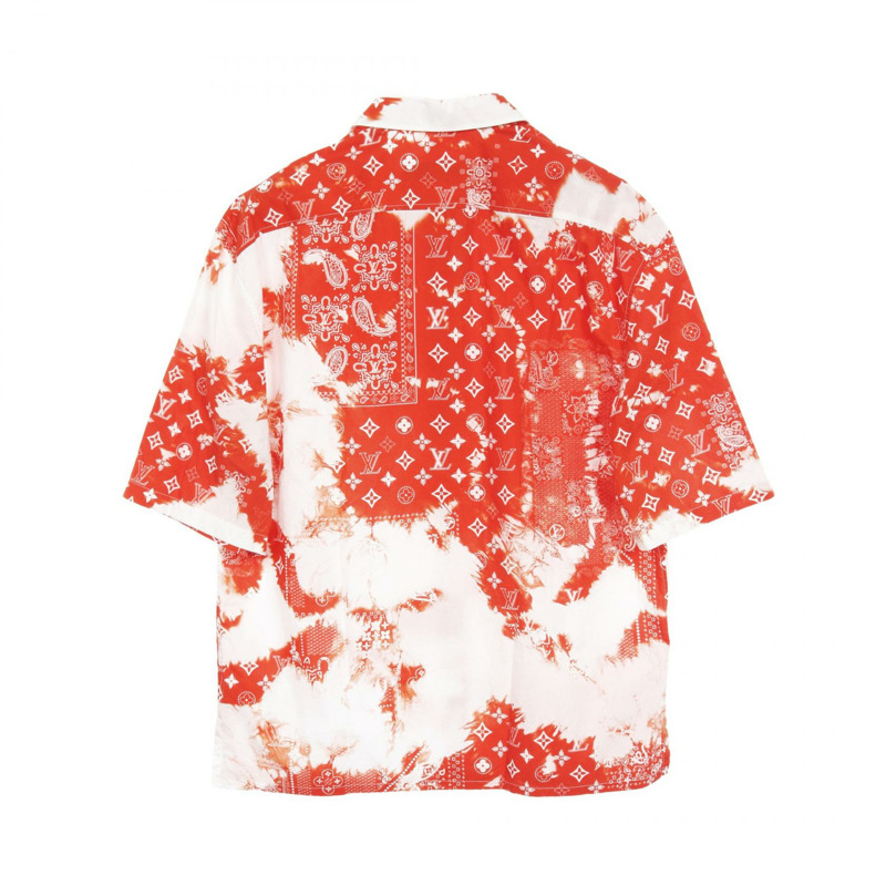 LOUIS VUITTON Monogram 頭巾 其他上衣 RM222MNWOHNS07X 棉 白色 橘色 橘色 二手 男款-1