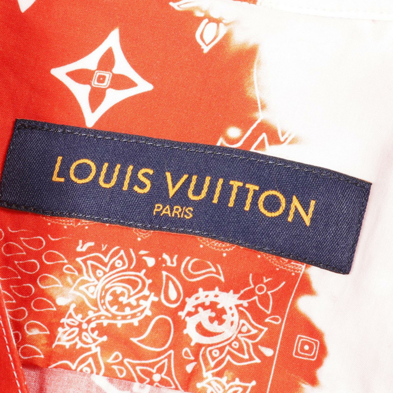 LOUIS VUITTON Monogram 頭巾 其他上衣 RM222MNWOHNS07X 棉 白色 橘色 橘色 二手 男款-2