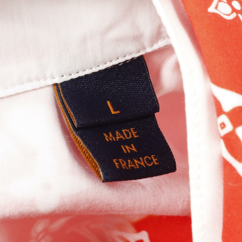 LOUIS VUITTON Monogram 頭巾 其他上衣 RM222MNWOHNS07X 棉 白色 橘色 橘色 二手 男款-3