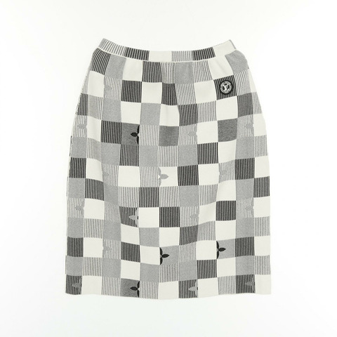 LOUIS VUITTON Pop Monogram Damier 針織半身裙 RW231WXL0FOKZ06 人造絲尼龍白色二手女款