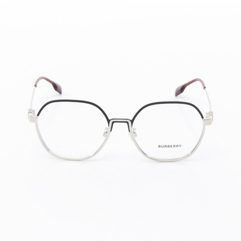 BURBERRY 日期眼鏡 B1379-D1347 塑膠/金屬 銀色 紅色 黑色 二手 女士-0