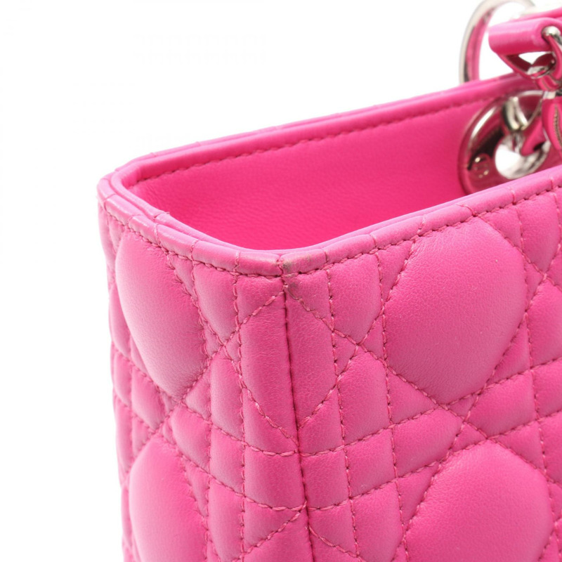 Christian Dior Lady Dior 大手提 Cannage 肩背包 皮革 粉紅色 二手-6