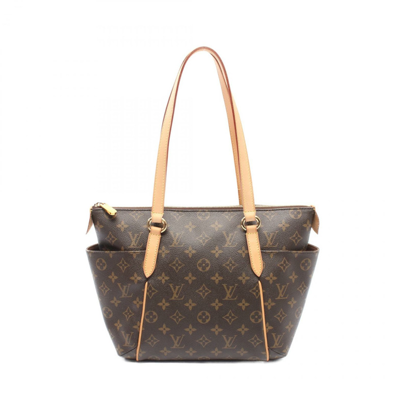 LOUIS VUITTON Totally PM Monogram 手提包 M56688 PVC 塗層帆布皮革棕色二手女士包-0