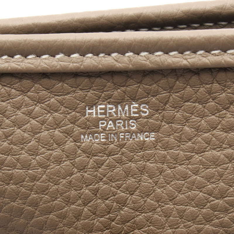 HERMES Evelyne 3 PM 肩斜背包 K Taurillon Clemence Etoupe 灰色 SHW-3