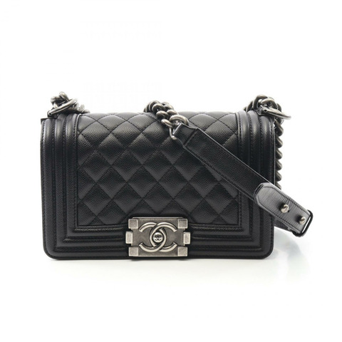 CHANEL Boy Chanel 小號鏈條單肩包 A67085 皮革 黑色 二手 女款 CC