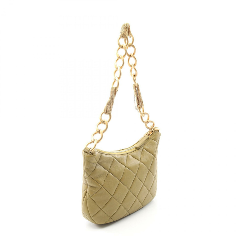 香奈兒 (CHANEL) 絎縫小號 Hobo 鏈條肩背包 AS3223 羊皮 卡其色 二手 CC-1