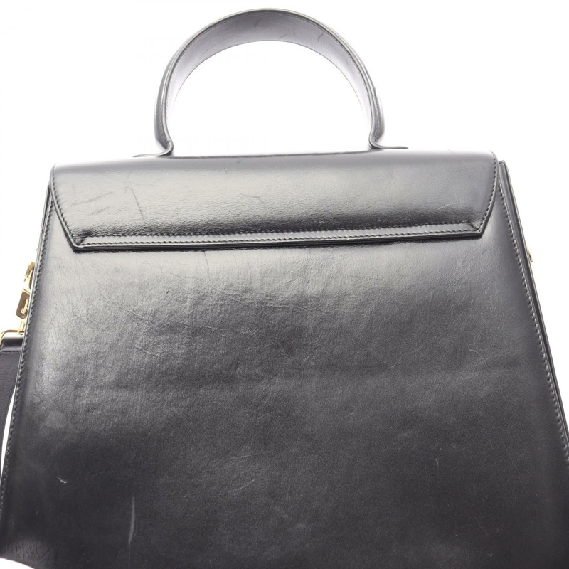 Salvatore Ferragamo Gancini 兩用單背包 21 0536 黑色皮革 二手 金色五金-7