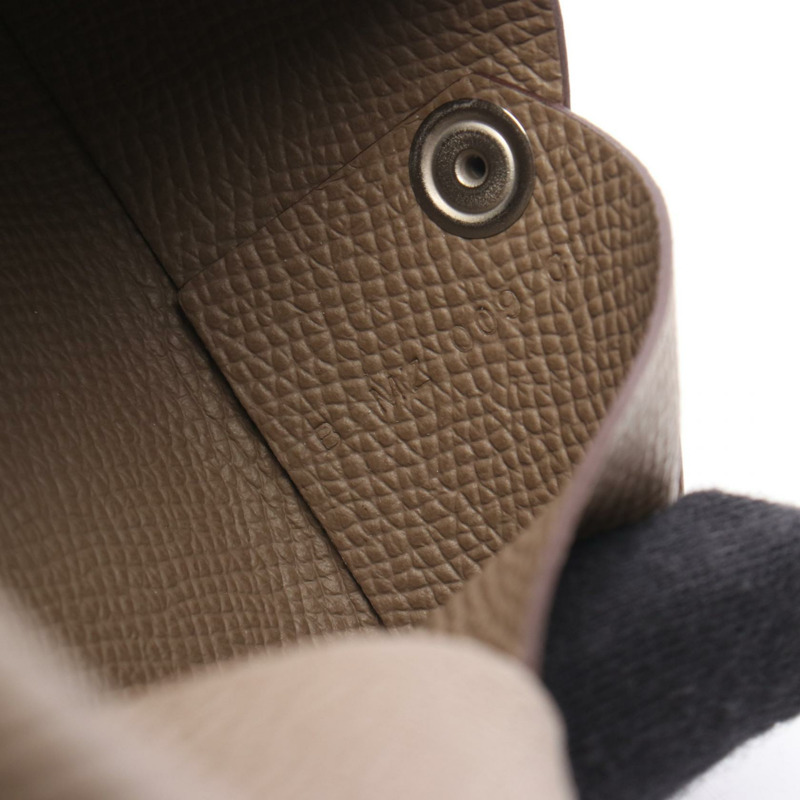 愛馬仕 Calvi 零錢包 B Epsom 棕色 Etoupe 灰色 二手 SHW-4