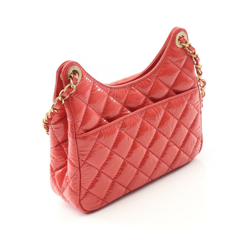 香奈兒 (CHANEL) Matelasse 小號 Hobo 鏈條肩背包 AS4322 漆皮粉紅 GHW CC-1
