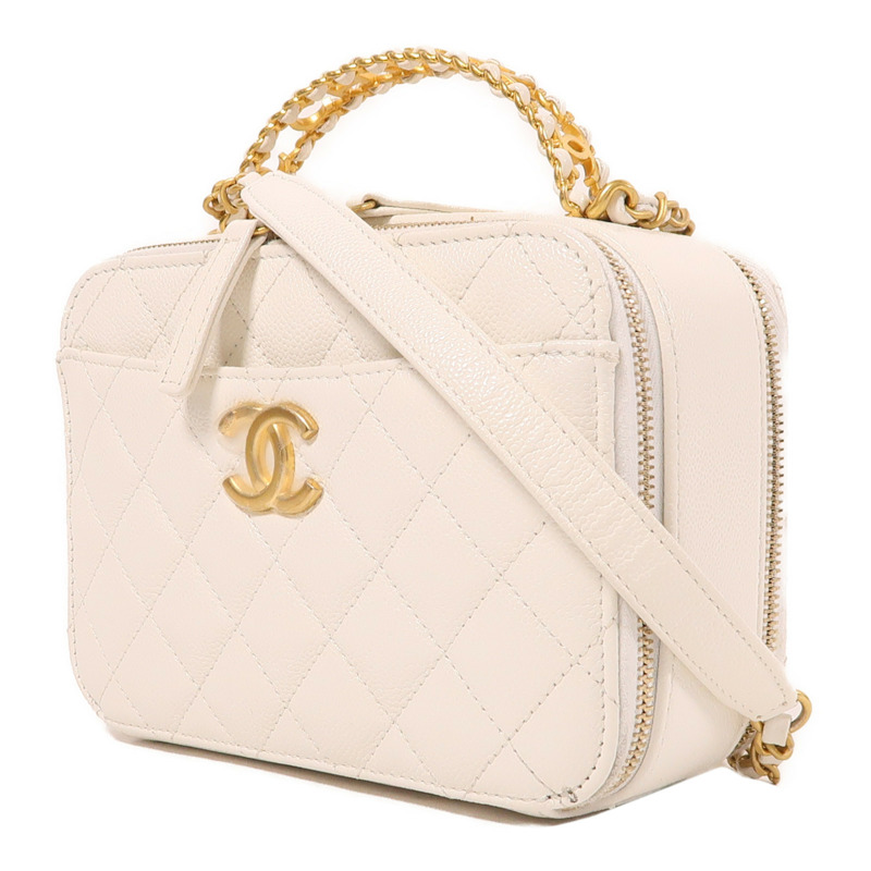 CHANEL 牛皮皮革2 Way Shoulder金扣手挽肩背兩用袋-2