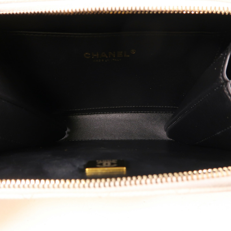 CHANEL 牛皮皮革2 Way Shoulder金扣手挽肩背兩用袋-4