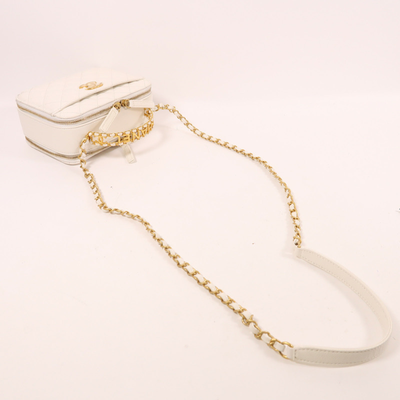 CHANEL 牛皮皮革2 Way Shoulder金扣手挽肩背兩用袋-8