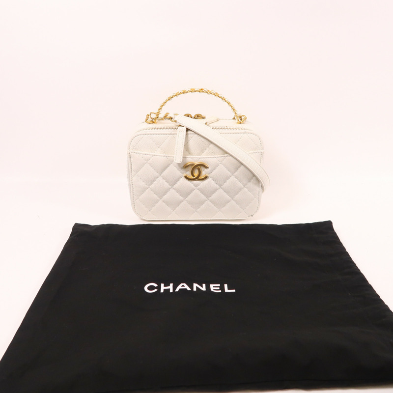CHANEL 牛皮皮革2 Way Shoulder金扣手挽肩背兩用袋-9