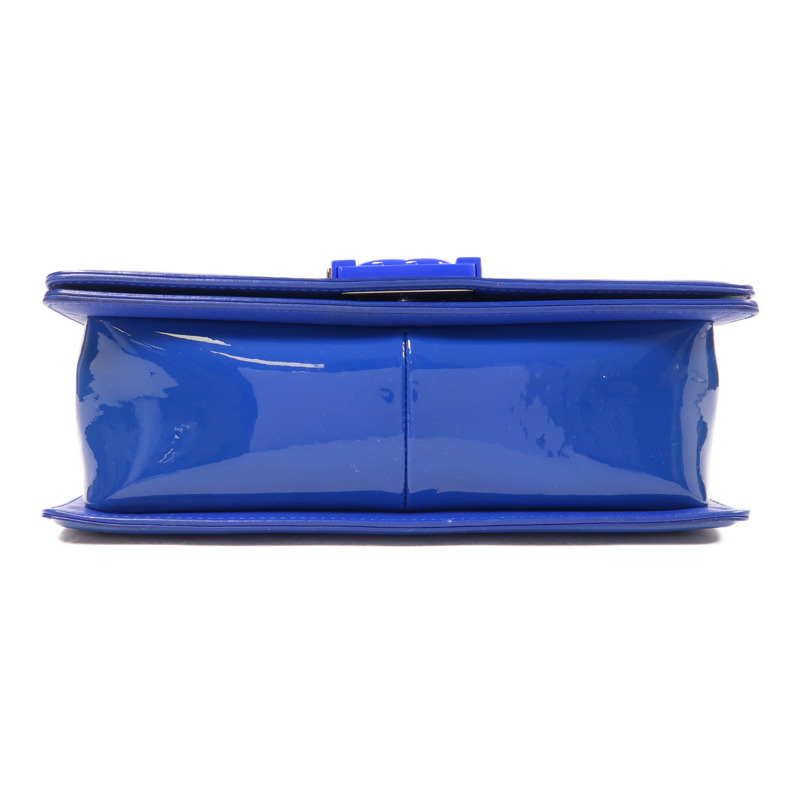 CHANEL 漆皮皮革Boy 25銀扣鏈帶肩背袋-3