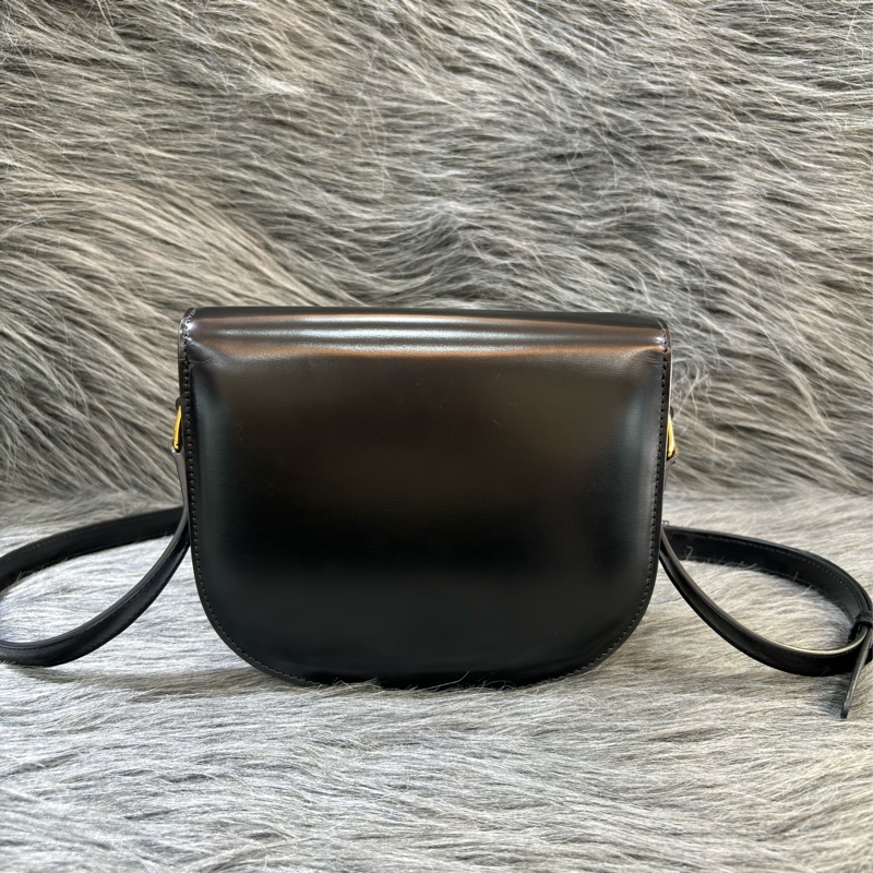 CELINE 110413 TEEN BESACE CLEA Box TRIOMPHE 凱旋門金釦 黑色牛皮 肩背包 斜背包手拿包-3