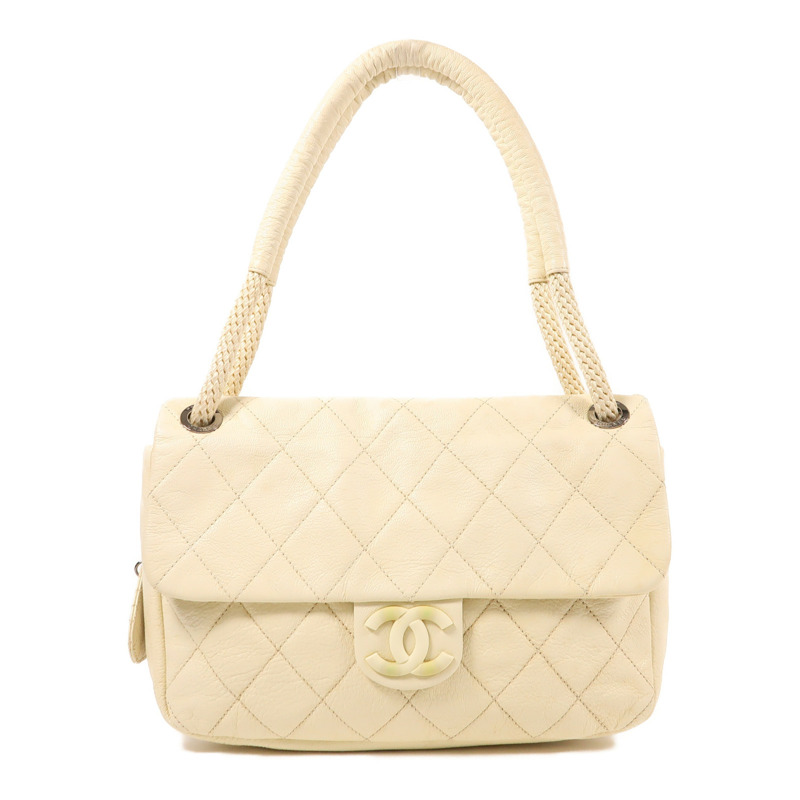 CHANEL 牛皮皮革Shoulder Bag銀扣肩背袋-0