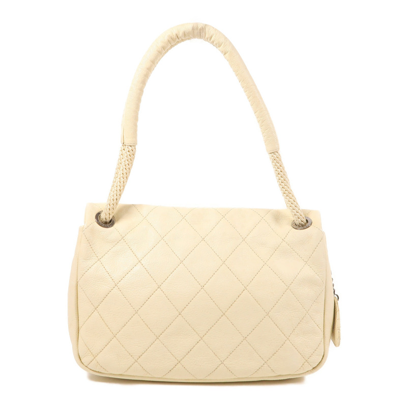 CHANEL 牛皮皮革Shoulder Bag銀扣肩背袋-1