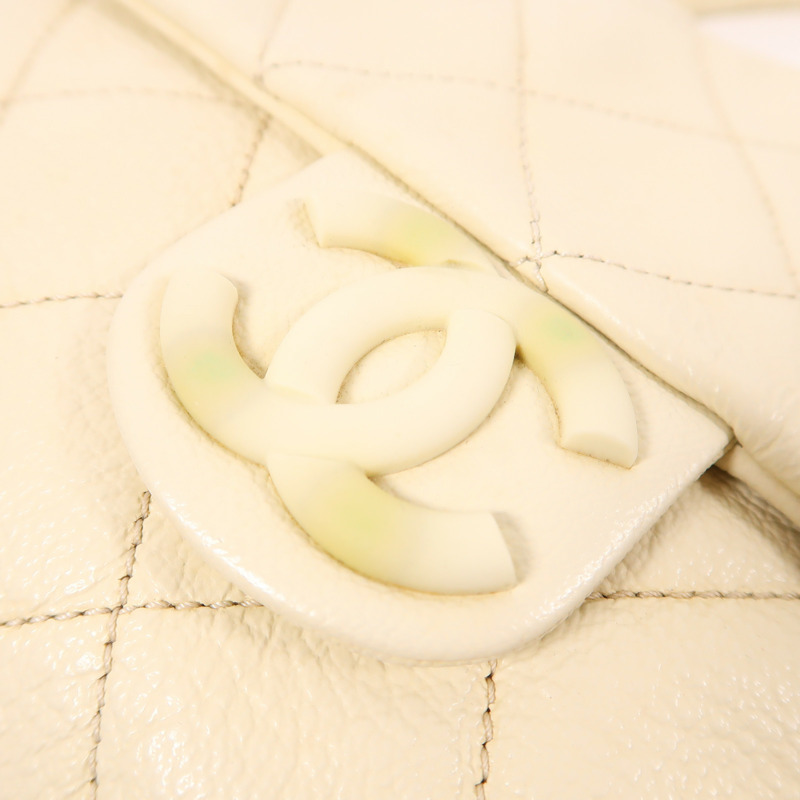 CHANEL 牛皮皮革Shoulder Bag銀扣肩背袋-9