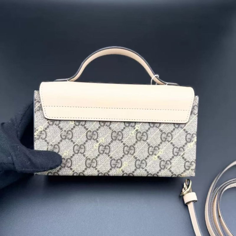全套全新Gucci新款月光寶盒 淡粉色拼老花-1