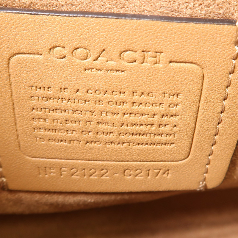 COACH 皮革/塗層帆布Shoulder Bag金扣鏈帶肩背袋-5