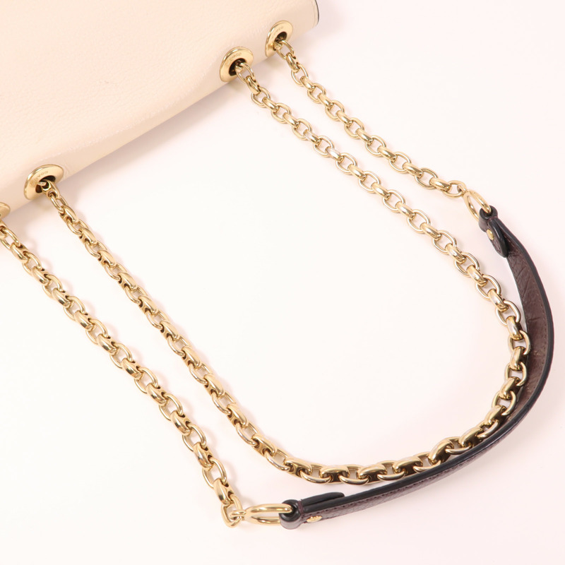 COACH 皮革/塗層帆布Shoulder Bag金扣鏈帶肩背袋-6