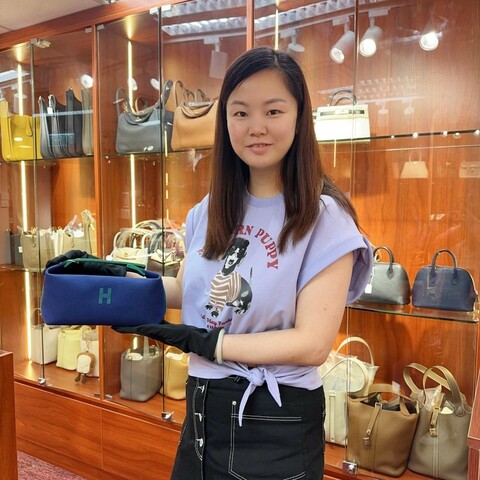 ✨持有香港正品正貨標籤(只做全新)✨ Hermes Bride-A-Brac Case Small Model 飯包PM 海軍藍拼綠色彩帶