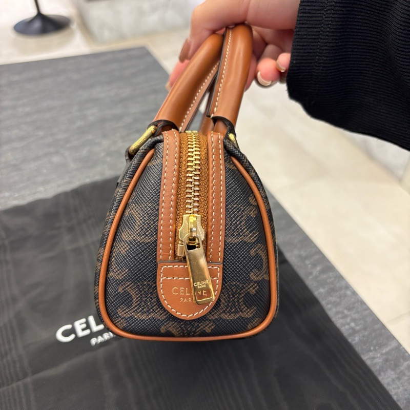 CELINE包包 凱旋門LOGO迷你波士頓包/14*9.5*7.5CM/防背購/99-3