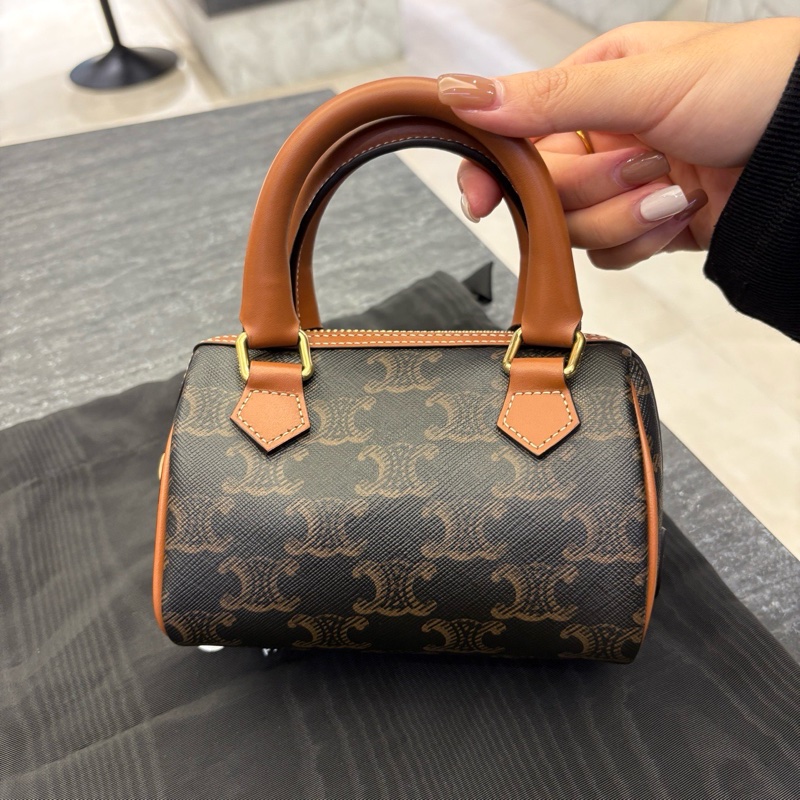 CELINE包包 凱旋門LOGO迷你波士頓包/14*9.5*7.5CM/防背購/99-5