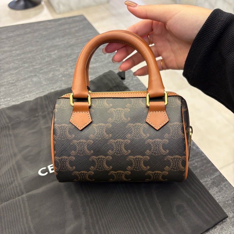 CELINE包包 凱旋門LOGO迷你波士頓包/14*9.5*7.5CM/防背購/99-9