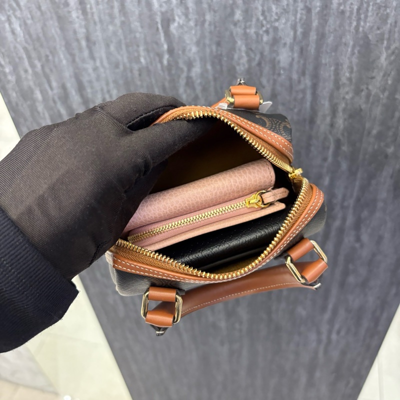 CELINE包包 凱旋門LOGO迷你波士頓包/14*9.5*7.5CM/防背購/99-13