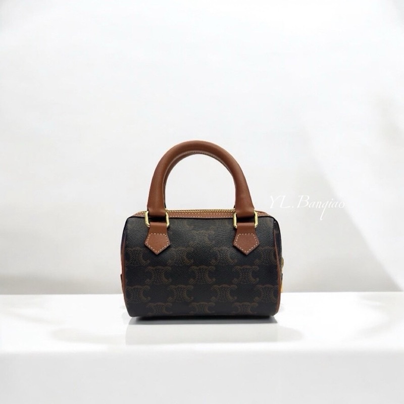 CELINE包包 凱旋門LOGO迷你波士頓包/14*9.5*7.5CM/防背購/99-14