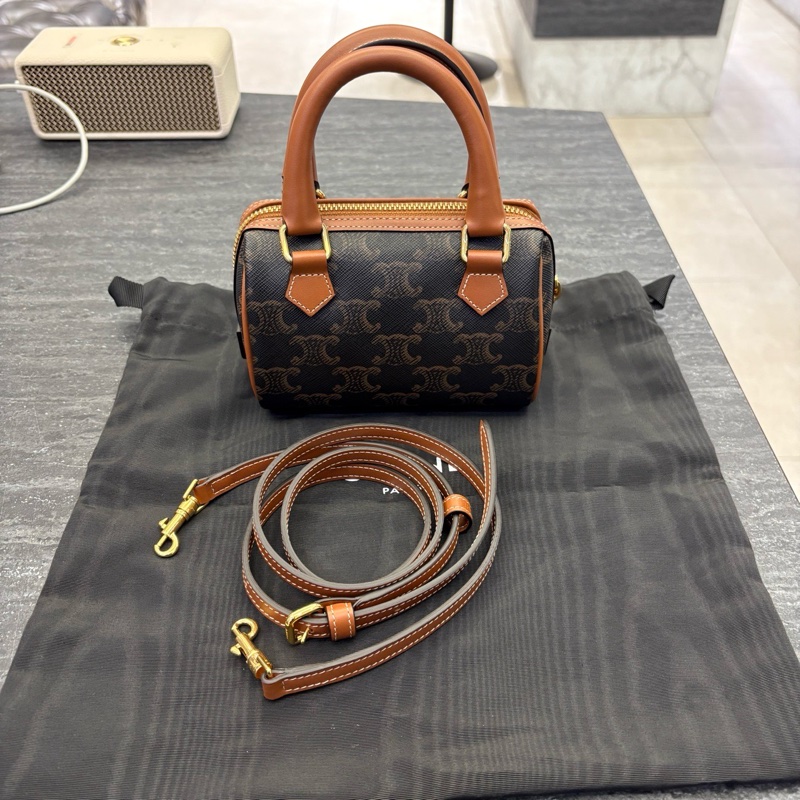 CELINE包包 凱旋門LOGO迷你波士頓包/14*9.5*7.5CM/防背購/99-15