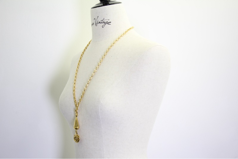 Chanel Vintage 96P鍍金圓錐形長頸鏈-2