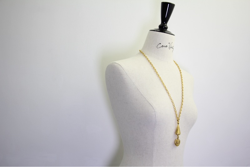 Chanel Vintage 96P鍍金圓錐形長頸鏈-3