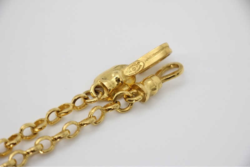 Chanel Vintage 96P鍍金圓錐形長頸鏈-6