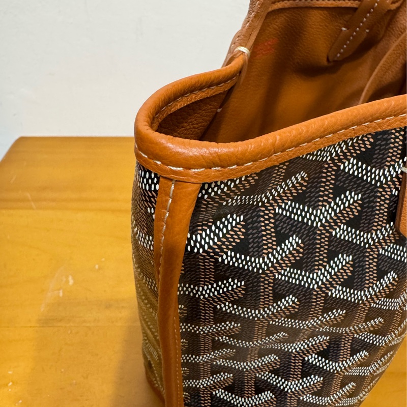 全新Goyard Anjou mini 黑棕 雙面mini tote（附全新內膽包）-4