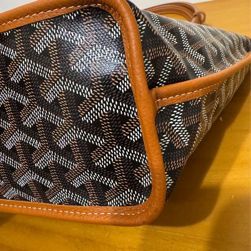 全新Goyard Anjou mini 黑棕 雙面mini tote（附全新內膽包）-5