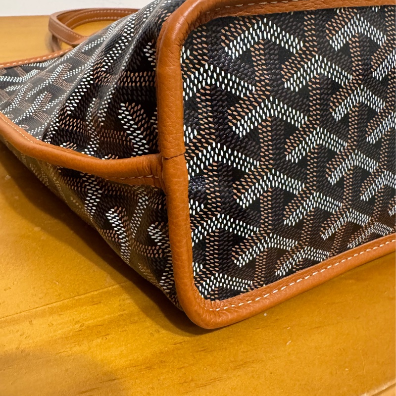 全新Goyard Anjou mini 黑棕 雙面mini tote（附全新內膽包）-6