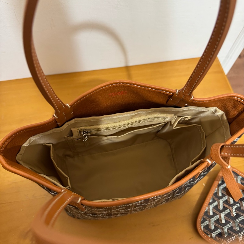 全新Goyard Anjou mini 黑棕 雙面mini tote（附全新內膽包）-7