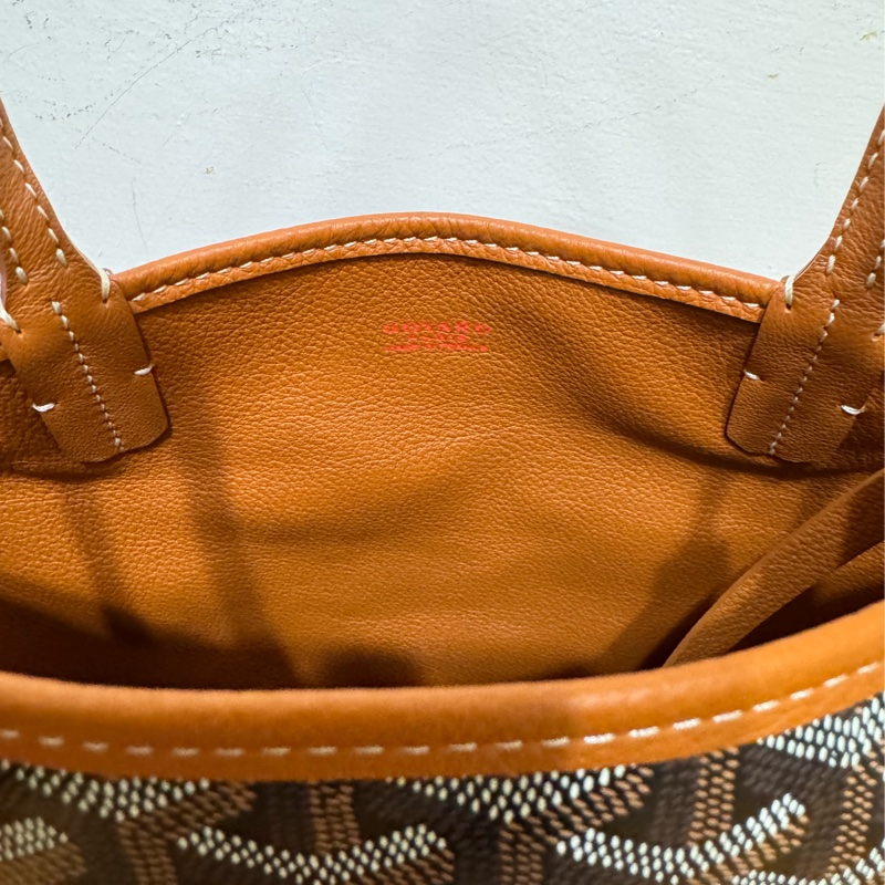 全新Goyard Anjou mini 黑棕 雙面mini tote（附全新內膽包）-16