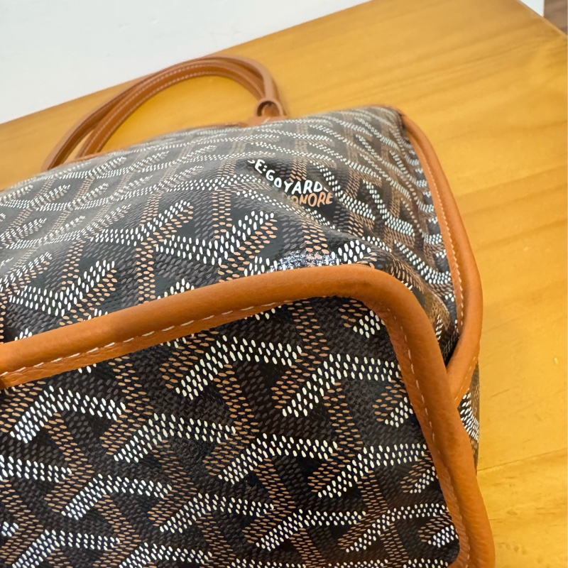 全新Goyard Anjou mini 黑棕 雙面mini tote（附全新內膽包）-27