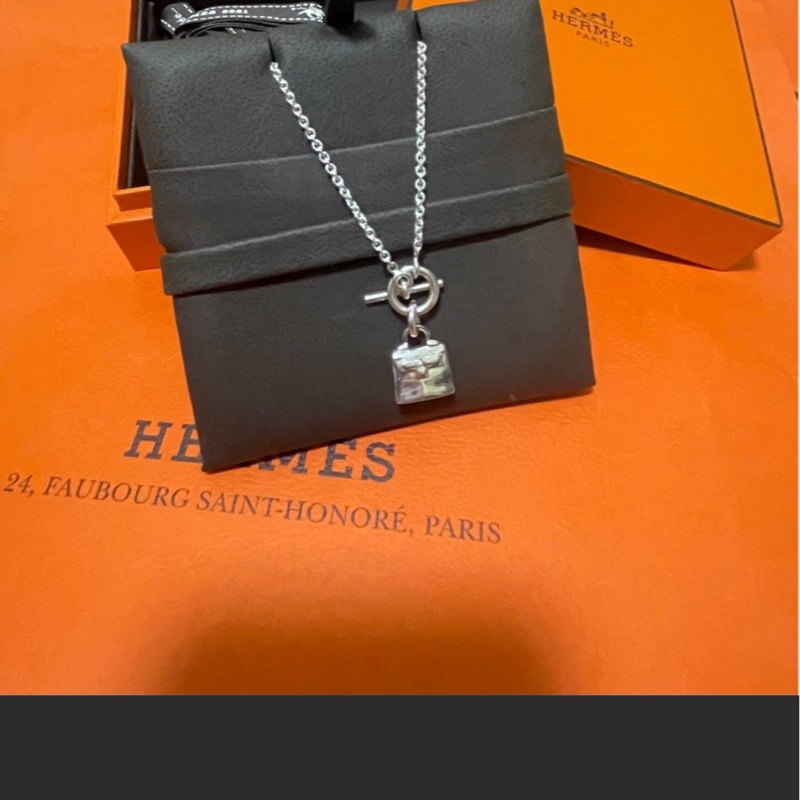 Hermes Kelly sliver necklace-0
