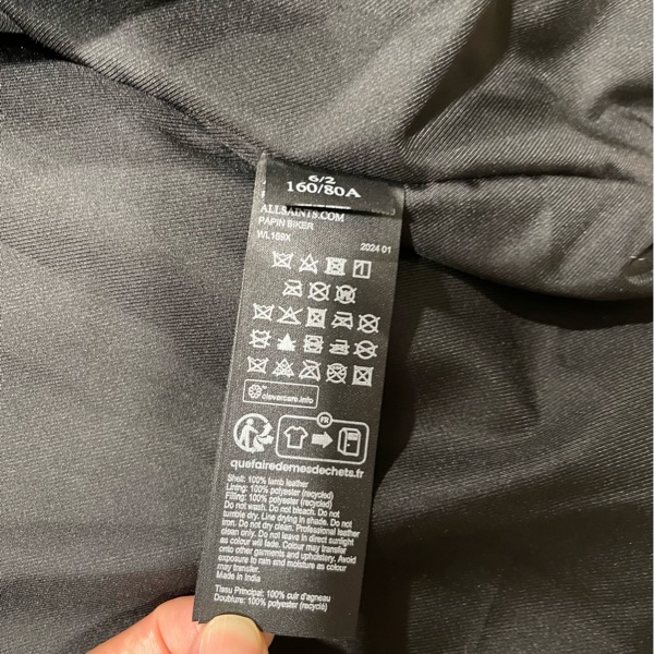 全新 All saint 黑皮衣外套-8