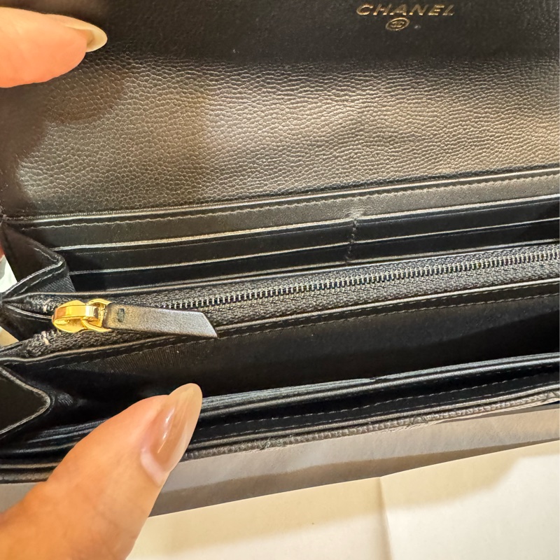 CHANEL 經典BOY系列荔枝紋牛皮長夾　-5