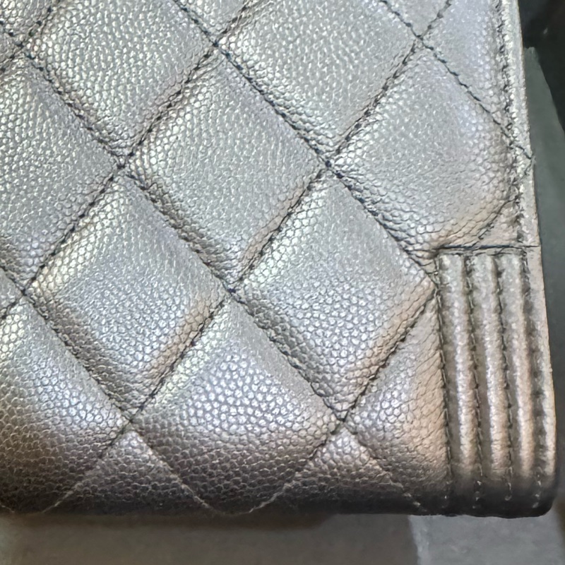 CHANEL 經典BOY系列荔枝紋牛皮長夾　-8