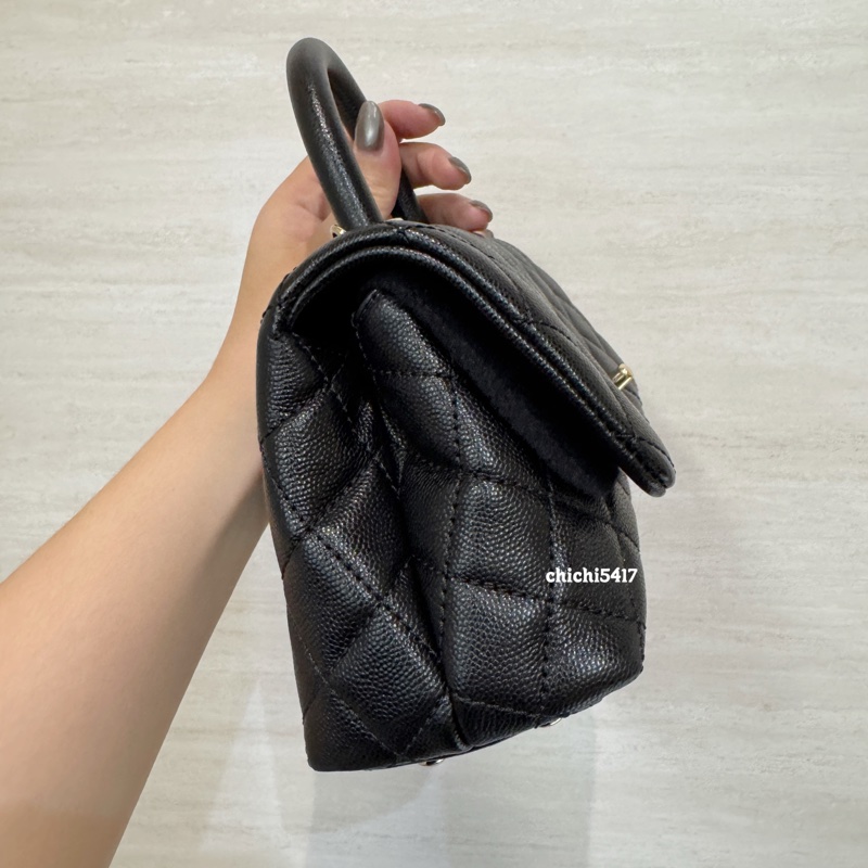 Chanel Mini CoCo Handle 黑金荔枝皮-3