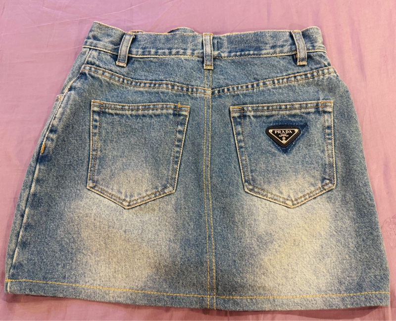 PRADA 牛仔群 迷你裙-0