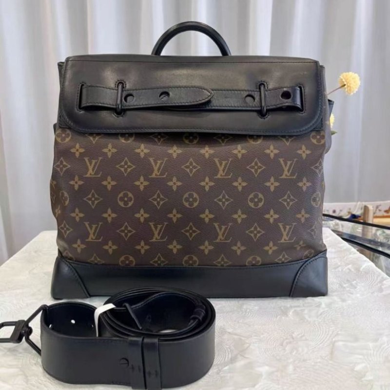 LV 19ss virgil steamer 老花手提斜背包39*38*15 99新 配件塵袋-0