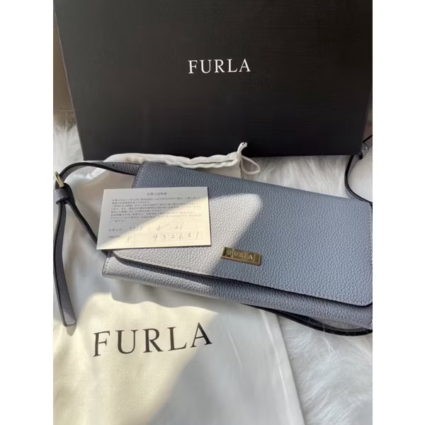 Furla woc 淡藍色 可斜背-0